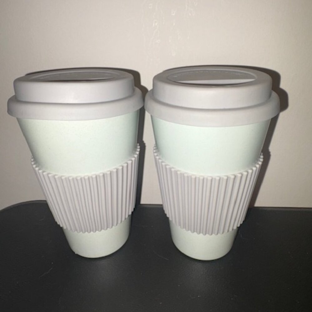 NEW- Set of 2- Simply Essential Bamboo Travel Mug